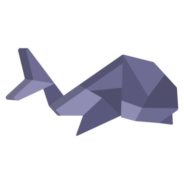 Origami kuş simgesi. Kağıt sanatı vektör tasarımının basit bir gösterimi.