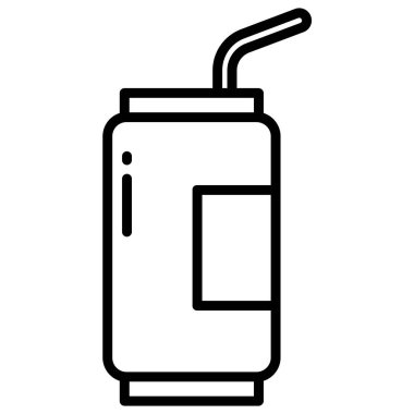 Beyaz arkaplanda basit vektör soda içecek simgesi