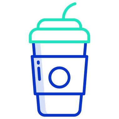 Beyaz arkaplanda basit vektör soda içecek simgesi