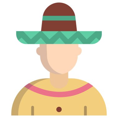 Şapkalı adam, vektör çizimi.