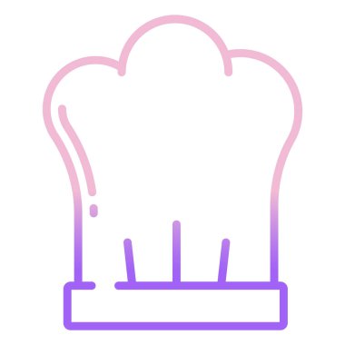 Şef şapka ikonu. Web için pasta vektör simgelerinin özet çizimi