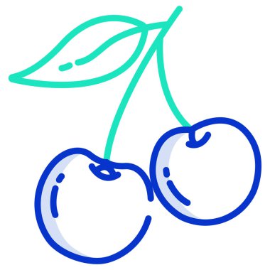 Kiraz. Web simgesi basit illüstrasyon