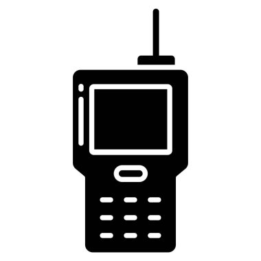 Telsiz talkie basit simgesi, vektör illüstrasyonu