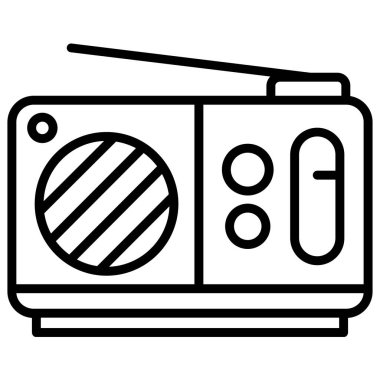 Radyo. Web simgesi basit illüstrasyon 