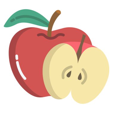 Elma. Web simgesi basit illüstrasyon