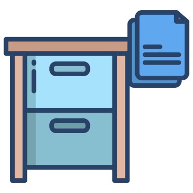 Çekmecede. Web simgesi basit illüstrasyon