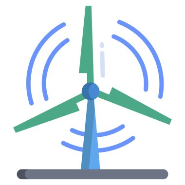 Rüzgar türbini ikonu. vektör illüstrasyonu