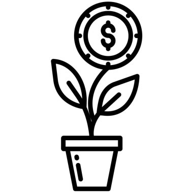 Bitki. Web simgesi basit illüstrasyon