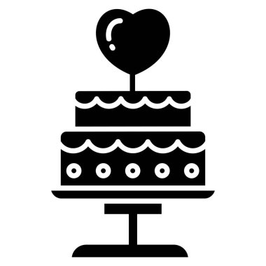 Kek ikonu. Web için pasta vektör simgelerinin özet çizimi