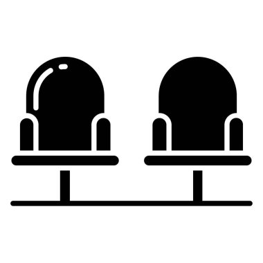 Beyaz arkaplanda basit vektör koltukları simgesi