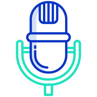 mikrofon web simgesi, vektör çizim 