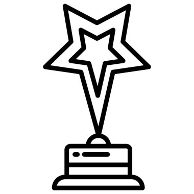 Beyaz arkaplanda basit vektör yıldız ödül simgesi