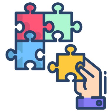 Beyaz arkaplandaki basit vektör bulmacası çözme simgesi