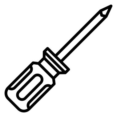 Beyaz arkaplanda basit bir tornavida simgesi