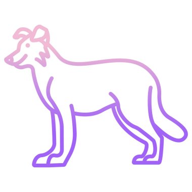 Basit vektör simgesi, Border Collie 'nin çizimi