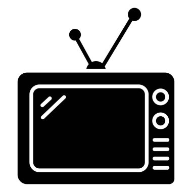 televizyon basit simgesi, vektör çizim