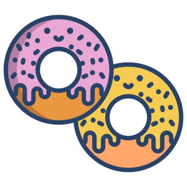 donut web simgesi, vektör illüstrasyonu 