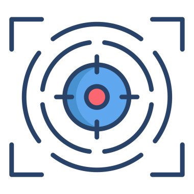 Beyaz arkaplandaki basit vektör simgesini hedef al