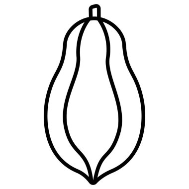 Papaya meyvesinin vektör sanatı çizimi 