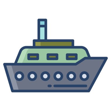 Beyaz arkaplanda basit vektör gemi simgesi