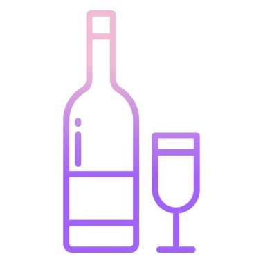 Şarap şişesi ikonu. Web için bira vektör simgelerinin özet çizimi