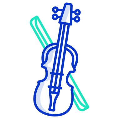 Keman basit simgesi, vektör illüstrasyonu