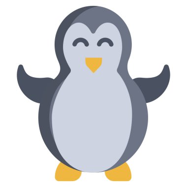 Penguen. Web simgesi basit illüstrasyon