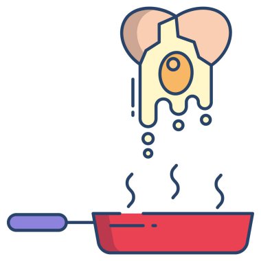 Yemek pişirmek. Web simgesi basit illüstrasyon