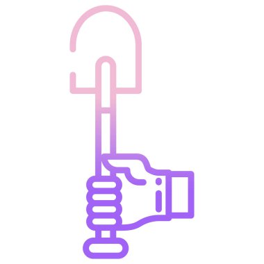 Beyaz arkaplanda basit bir kürek simgesi