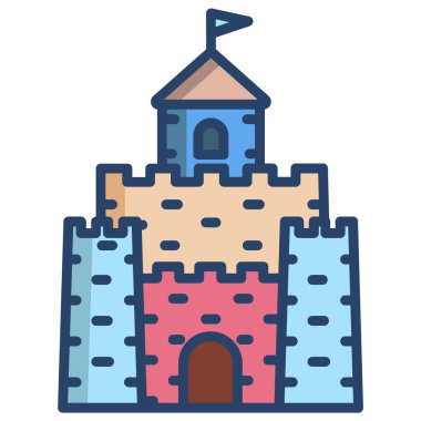 Şato. Web simgesi basit illüstrasyon