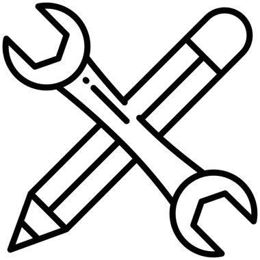 Araçlar basit simgesi, vektör çizim