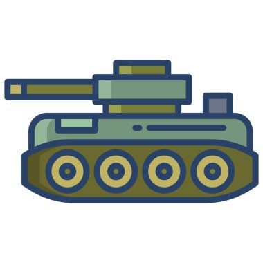Beyaz arkaplanda basit bir tank vektör simgesi