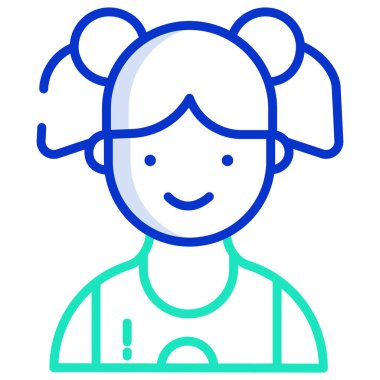 Kadın. Web simgesi basit illüstrasyon