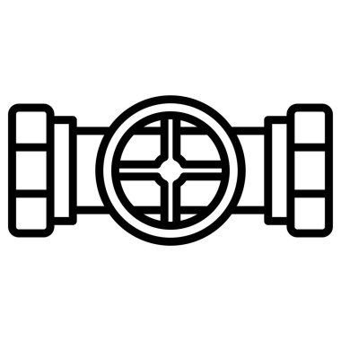 Valf ağ simgesi basit vektör illüstrasyonu