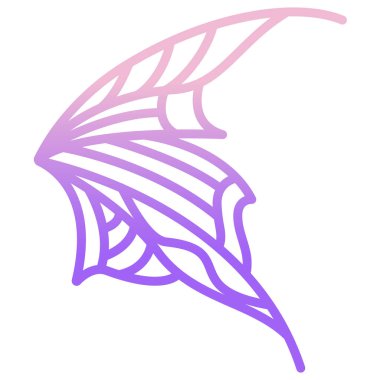 güzel kelebek kanadı simgesi, basit vektör illüstrasyonu