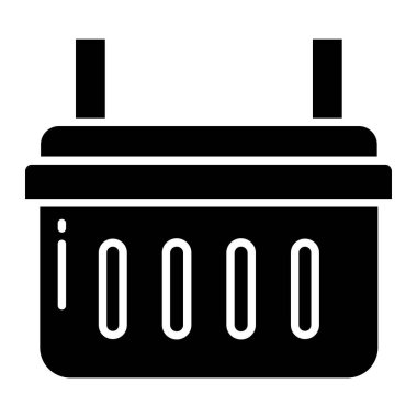 Alışveriş sepeti simgesi, vektör illüstrasyonu