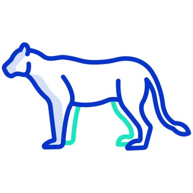 Basit vektör simgesi, dişi aslanın çizimi 