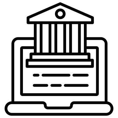 Üniversite eğitimi web simgesi basit vektör illüstrasyonu