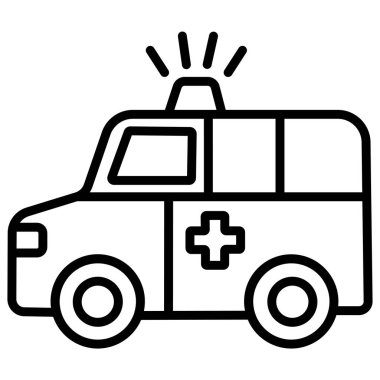 Basit vektör simgesi, Ambulans illüstrasyonu