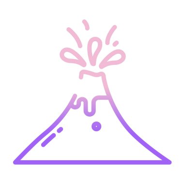 Volkan basit simgesi, vektör illüstrasyonu