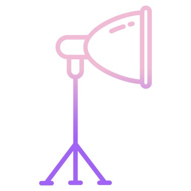 Spot ışığı düz simge tasarımı. Işıklandırmanın vektör illüstrasyonu