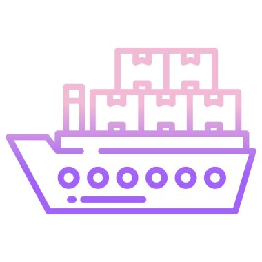 Gemi. Web simgesi basit illüstrasyon