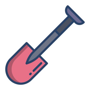 Beyaz arkaplanda basit bir kürek simgesi