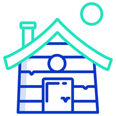 Bir bina simgesinin vektör illüstrasyonu