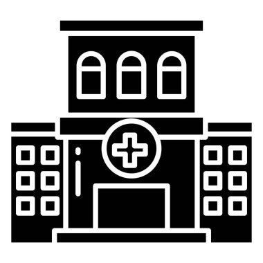 Ev vektör simgesi olan hastane binası