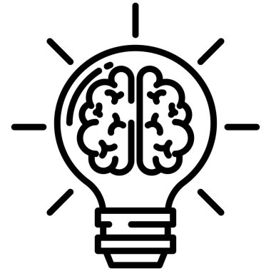 Beyin. Web simgesi basit tasarım