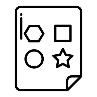 müzik çalar ikon vektörü. Taslak ses kaset işareti. izole edilmiş sınır sembolü çizimi