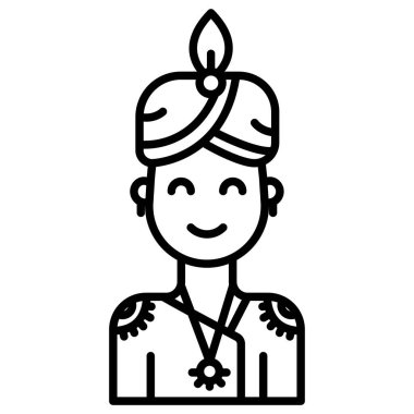 Hint adam vektör çizimi tasarımı