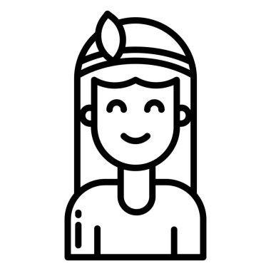 Kadın. Web simgesi basit illüstrasyon