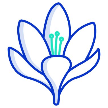 Basit vektör simgesi, Crocus çiçeğinin çizimi